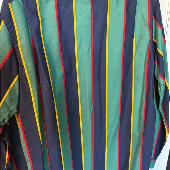 Polo by Ralph Lauren Men's Green and Navy Striped Shirt - Picture 4 of 6